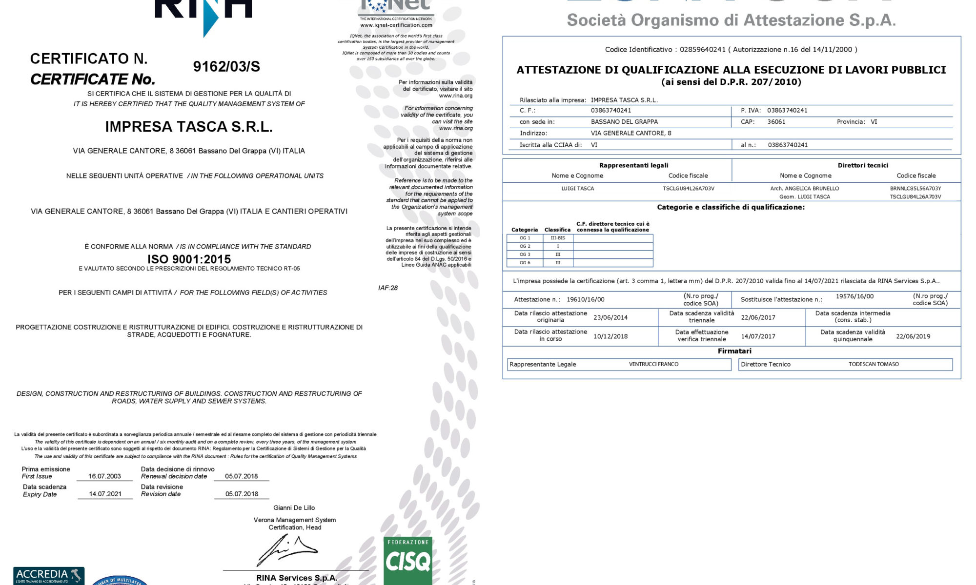 SCARICARE CERTIFICATO SOA
